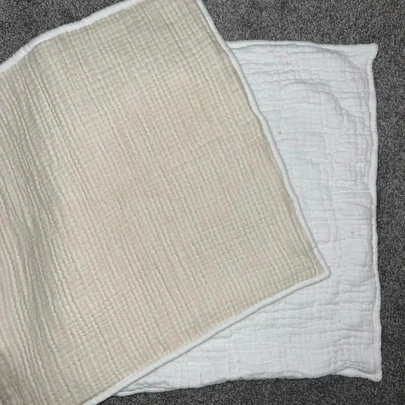 ANTHROPOLOGIE  Airy Gauze EURO Quilted Shams, Set of 2 - Picture 2 of 12